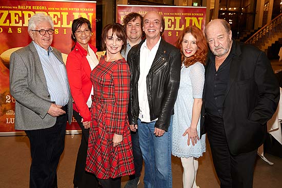 Pressekonferenz Zeppelin in Füssen, Hans Dieter Schreeb, Birgit Karle, Anna Maria Kaufmann, Benjamin Sahler, Manfred Hertlein, Laura Siegel und Ralph Siegel  Copyright: Mila Pairan Photography
